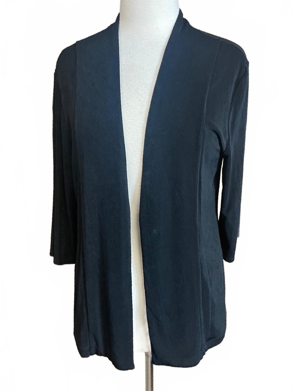 Chico’s Travelers black open front cardigan large